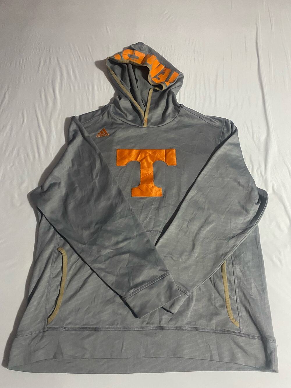 Men's Adidas Tennessee Volunteers Hoodie, Sz XL Gray/Orange